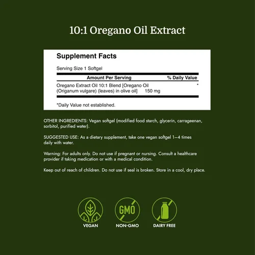 Vista 4 de Swanson Aceite de orégano Extracto 10:1 Suplemento de salud digestiva y respiratoria para adultos que buscan apoyo natural para el tracto