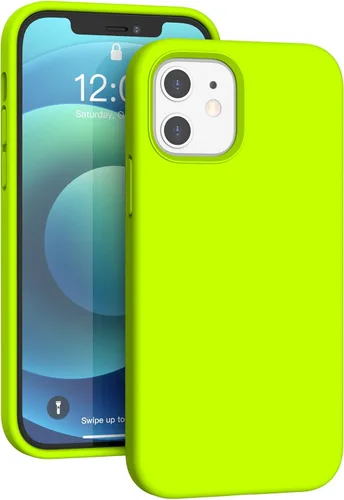 Vista 8 de Funda de silicona líquida compatible con iPhone 12 Pro Max 6.7 pulgadas, funda de gel de protección completa con forro de microfibra, funda