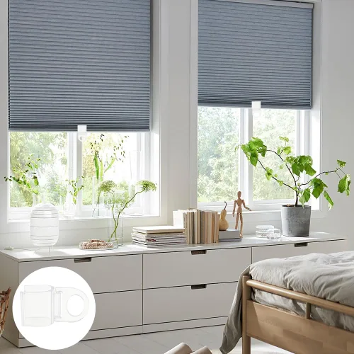Vista 3 de Paquete de 10 agarres enrollables en forma de U para colgar cortinas con anillo, clips de cortina para ventanas inalámbricas para el hogar, clips