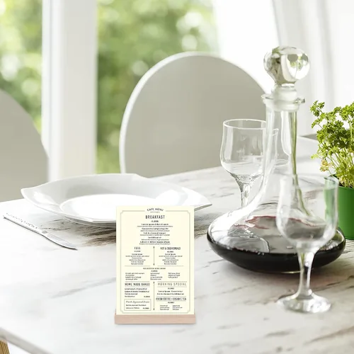 Vista 6 de 8 soportes de madera para tarjetas de lugar, soportes de números rústicos para decoración de mesa de fiesta de boda