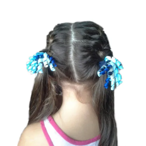 Vista 5 de Paquete de 18 lazos para el pelo rizado Korker para niña de colores mixtos