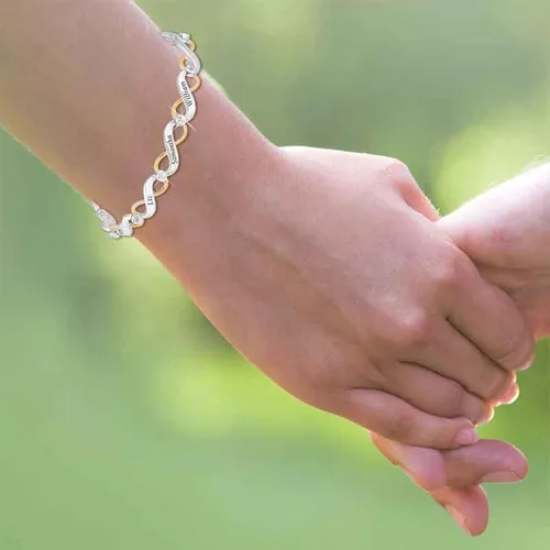 Vista 5 de The Danbury Mint Pulsera de diamantes personalizada para el Día de la Madre - 8 nombres