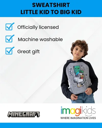 Vista 7 de Minecraft Sudadera con capucha de forro polar para niños pequeños a niños grandes (4-18-20)