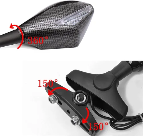 Vista 5 de Espejo retrovisor LED para motocicleta, retrovisor, retrovisor, retrovisor, retrovisor, retrovisor, espejos retrovisores para Yamaha YZFR15 XT660