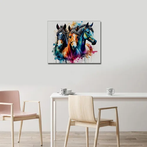Vista 2 de TUMOVO Pintura por números para adultos, kits de pintura acrílica con números, caballos abstractos por números, pintura por números para niños