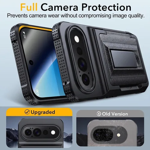 Vista 5 de Oterkin Funda tipo cartera para Google Pixel 11/11 Pro 4-5 tarjetero Negro