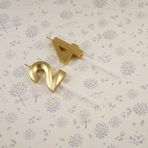 Vista 3 de Decoraciones de cumpleaños número 24 para mujeres y hombres, velas doradas