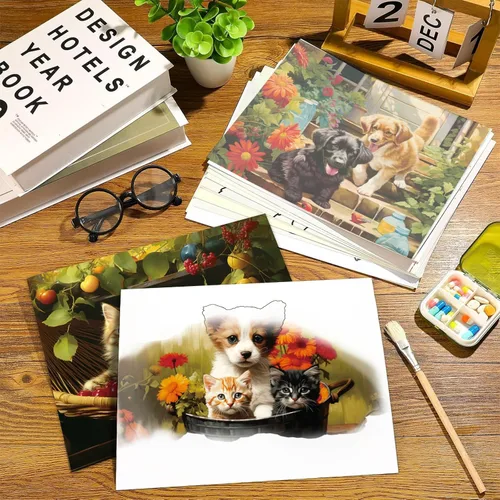 Vista 5 de ZOIIWA 24 piezas de productos de demencia para ancianos reutilizables, juguetes de pintura al agua, mascotas, perros, gatos, actividades de demencia