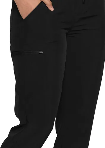 Vista 5 de floralhue Conjunto de ropa quirúrgica para mujer con cuello en V y Negro