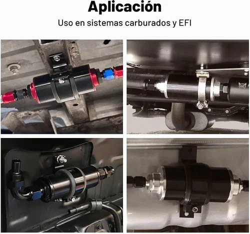 Vista 7 de EVIL ENERGY - Filtro de combustible en línea de 10 micrones, 6AN, 8AN, 10AN, adaptador de aluminio de 1.969 in