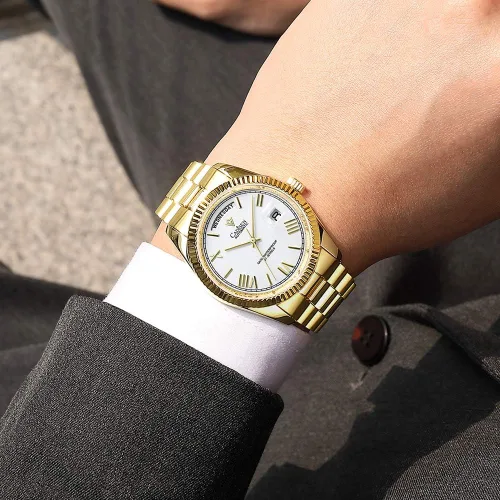 Vista 6 de CADISEN Reloj mecánico automático para hombre, relojes casuales para hombre, zafiro impermeable
