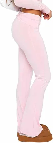 Vista 3 de PRIVIMIX Leggings acampanados de cintura baja para mujer, pantalones de yoga con corte de bota, pantalones deportivos
