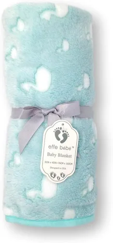Vista 6 de Ducky Coral Fleece Cochecito de bebé Manta 30"x40" Baby Blue