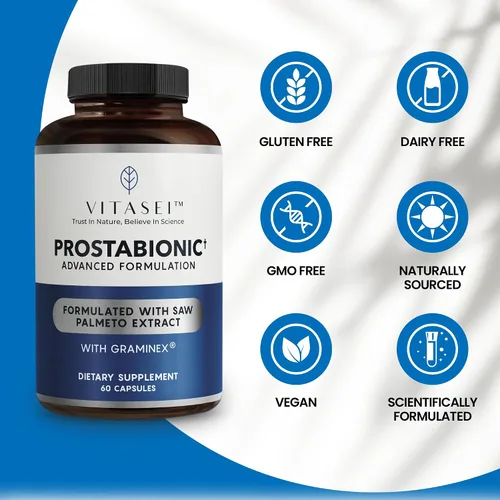 Vista 4 de VITASEI Prostabionic Advanced Prostabionic Suplemento de próstata – 60 cápsulas (paquete de 1)