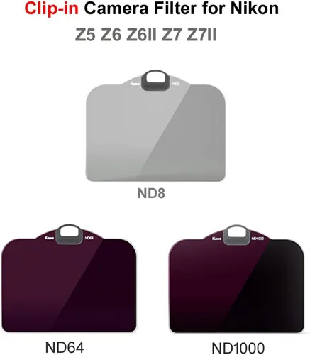 Vista 5 de Kase Kit de filtro de clip 3 en 1 ND8 + ND64 + ND1000 filtros ND de densidad neutra compatibles con Nikon Z5 Z6 Z6II Z7 Z7II Z8 Z9 Z montaje cámara