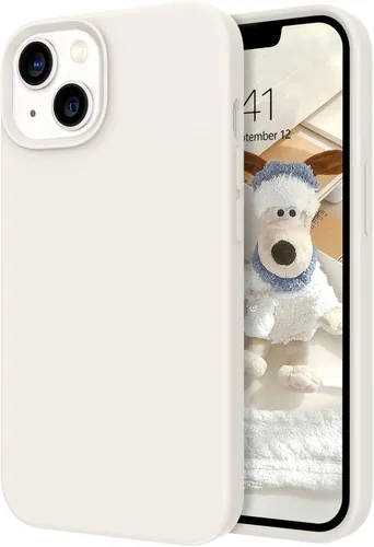 Vista 8 de Telaso Funda compatible con iPhone 14, silicona líquida de goma de gel suave para iPhone 14, funda delgada para teléfono con forro de microfibra