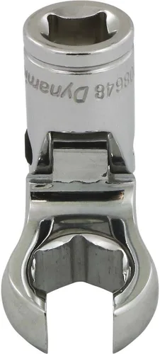 Vista 6 de Dynamic Herramientas 3/8" Drive Sae 7/16" Flex Head, Crow Foot Flare Nut Socket, acabado cromado