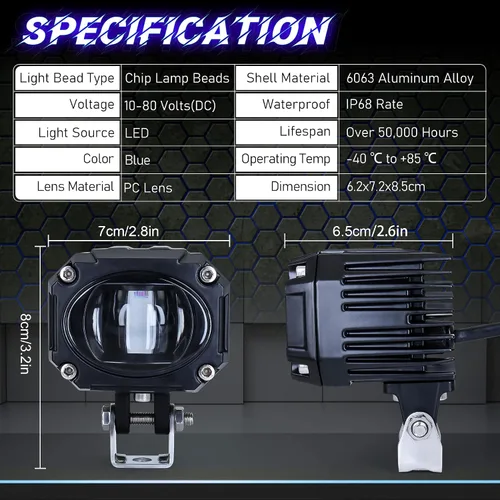 Vista 6 de eTzone Nueva carretilla elevadora LED luz azul luz de línea recta carretilla elevadora luz de seguridad 10W DC 10-80V Almacén Área peligrosa