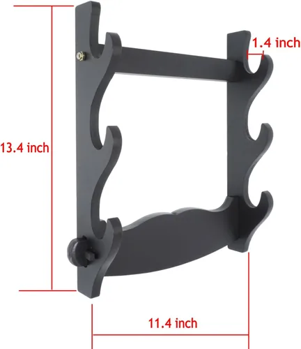 Vista 3 de Soporte de pared para espada samurái japonesa, soporte de exhibición para Katana japonesa Wakizashi Tanto 3 capas