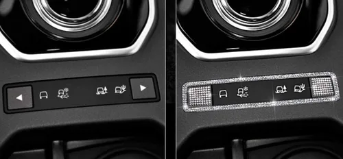 Vista 5 de Compatible con Range Rover Evoque 2013-2019 Accesorios Bling Embalaje Modo de Conducción Calcomanías de diamantes de imitación para mujeres (Plata)