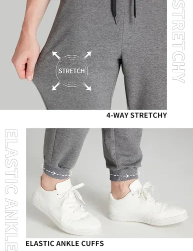 Vista 17 de Idtswch 30/32/34/36/38/40. Pantalones deportivos altos para hombre, extra largos, con bolsillos con cremallera