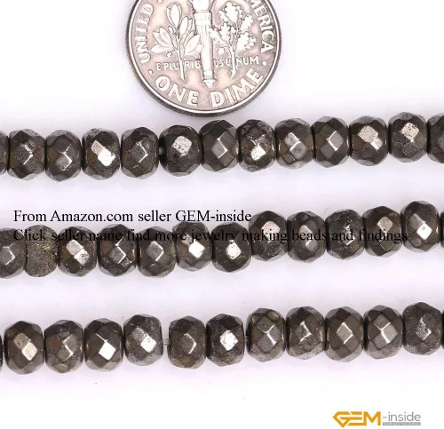 Vista 2 de GEM-Inside Roundell - Cuentas espaciadoras sueltas de cristal natural facetado para soporte, collar, aretes, hacer adultos de 15 pulgadas