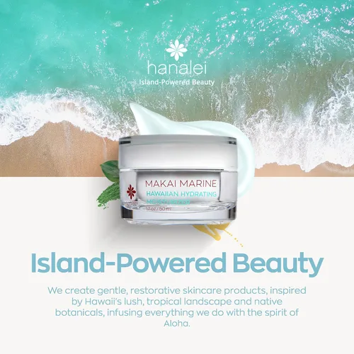 Vista 7 de Hanalei Makai Marine - Crema de gel hidratante facial, loción ligera no grasa para piel seca, una fórmula reafirmante hidratante, vegana sin