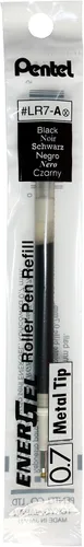 Vista 4 de Pentel - Tinta de recarga para bolígrafo de gel líquido EnerGel, (0.7mm), punta de metal, tinta negra, caja de 12 (LR7-A)