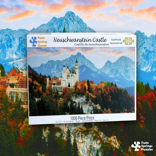 Vista 3 de Twin Spring Goods - Rompecabezas de 1000 piezas, castillo de Neuschwanstein, 1000 piezas