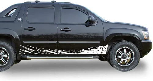 Vista 5 de Adhesivo de vinilo con salpicaduras de barro lateral compatible con Chevrolet Avalanche 2007-2013 (negro)