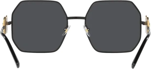 Vista 7 de Versace Gafas de sol para mujer, montura dorada, lentes gris oscuro, 2.283 in
