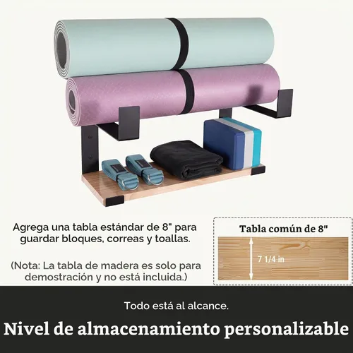 Vista 4 de Alfombrilla de yoga de acero de 2 niveles para montaje en pared