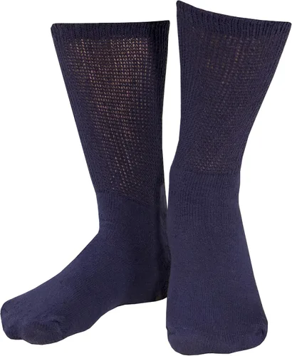 Vista 11 de Truform Calcetines diabéticos para hombres y mujeres, estilo médico, longitud media, altura de media pantorrilla, 3 pares, negro, S