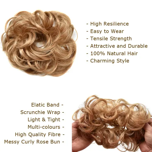 Vista 4 de Extensiones de cabello sintético ondulado estilo francés para mujer (#1 negro azabache)