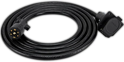 Vista 9 de Extensión de remolque de 7 pines (6 pies)- Extensión de enchufe de remolque de 7 vías, extensión de enchufe de remolque de 7 hojas, conector