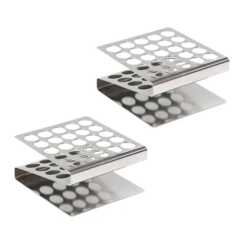 Vista 6 de Utile Estante 2pcs del tenedor del tubo de ensayo del acero inoxidable de 12 agujeros, conveniente para el diámetro del tubo de ensayo por debajo
