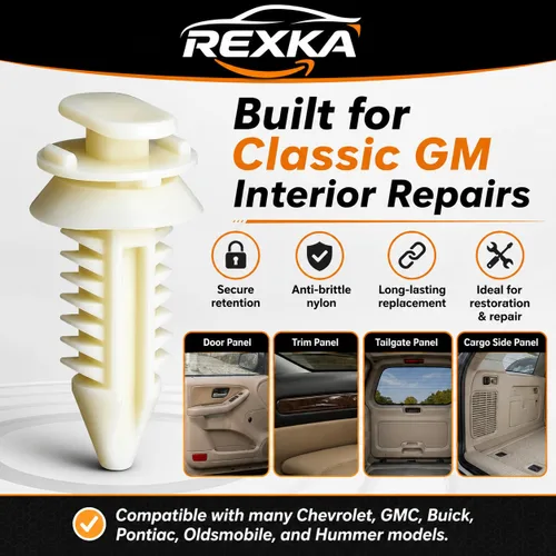 Vista 4 de Rexka 100 piezas de clips de panel de puerta 15545202 compatibles con GM Chevrolet GMC Trucks Chevy Pickup SUV