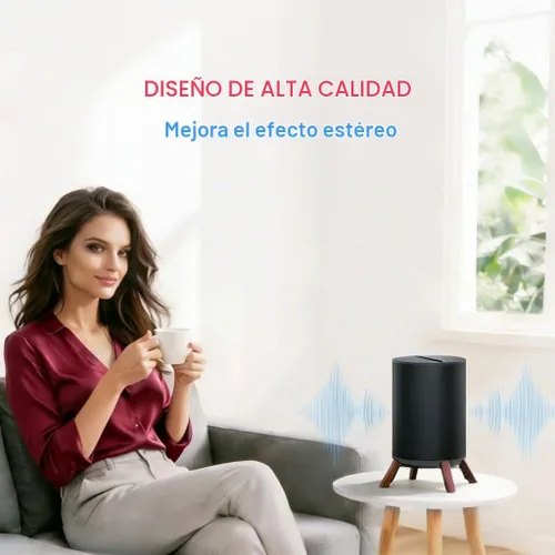Vista 6 de Soporte de escritorio de madera Soporte de trípode de madera para Sonos Era 100 Alexa Altavoz