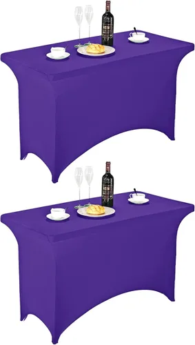 Vista 61 de FORLIFE - Funda de mesa de elastano, mantel ajustado de 4 pies para mesas rectangulares, funda elástica para patio, universal para bodas, banquetes