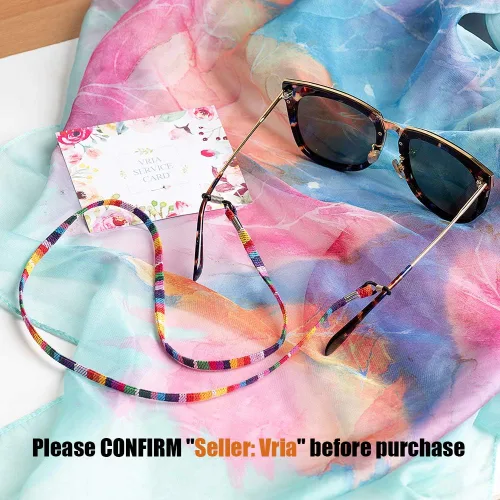 Vista 6 de Cordón ajustable para lentes ajuste universal unisex para colgar en el cuello color negro