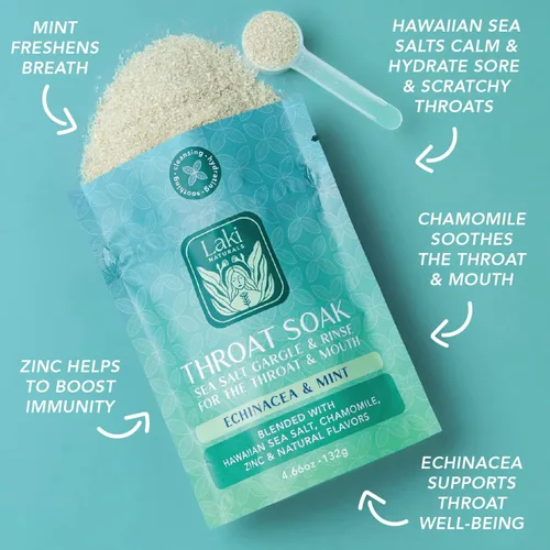 Vista 4 de Laki Naturals Bolsa para remojar la garganta de equinácea y menta con cucharada
