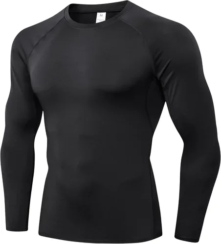 Vista 8 de SPVISE Paquete de 1 o 3 camisetas de compresión para hombre, de manga larga, para entrenamiento, gimnasio, correr, ropa interior deportiva fresca