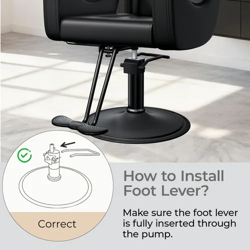 Vista 8 de Silla de salón, silla reclinable para estilista, silla de peluquería con bomba hidráulica resistente, silla de peluquería para peluquería trenzada