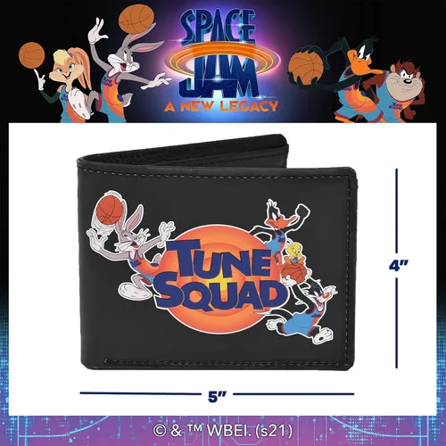 Vista 5 de Concept One Warner Bros Space Jam A New Legacy Tune Squad - Cartera plegable en una funda decorativa de hojalata, multicolor, Multi, Warner Bros