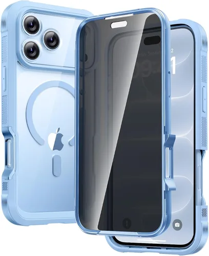 Vista 259 de Carcasa Diaclara diseñada para iPhone 12/12 Pro, carcasa completa resistente con protector de pantalla táctil y antiarañazos integrado, carcasa Azul