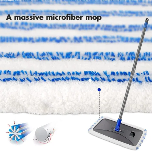 Vista 7 de Masthome PVA - Trapeador de esponja con 3 repuestos absorbentes y mopa de microfibra extra grande para limpieza de suelos con 5 almohadillas