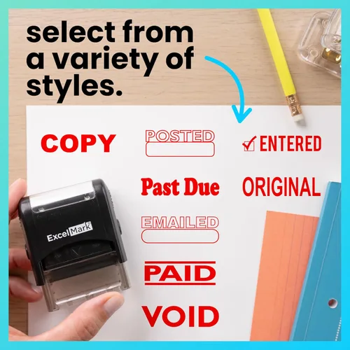 Vista 7 de ExcelMark Sello de Copia Autoentintado de Goma - Tinta Roja para Uso en Oficina, Ideal para una Gestión Eficiente de Documentos con Sellos de Copia