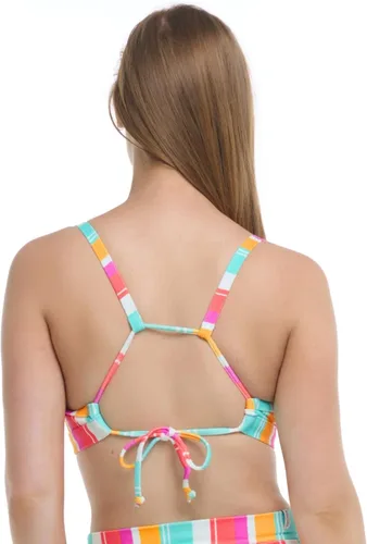 Vista 3 de Body Glove Traje de baño estándar Drew D, DD, E, F Cup Bikini Top con lazo ajustable en la espalda, rayas Firenze, Firenze Stripe