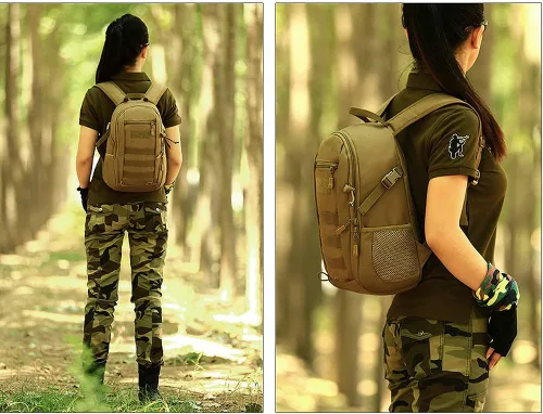Vista 7 de CREATOR Mini mochila táctica militar MOLLE mochila mochila estudiante escuela viajes camping bolsa