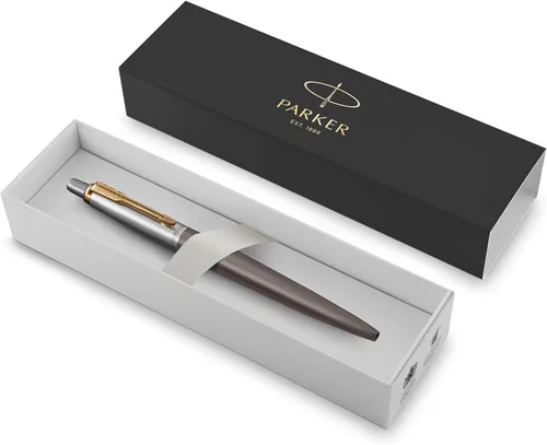 Vista 8 de PARKER Jotter XL - Bolígrafo de punta media, color gris, con bordes dorados, recambio de tinta azul, caja de regalo, regalo perfecto de graduación